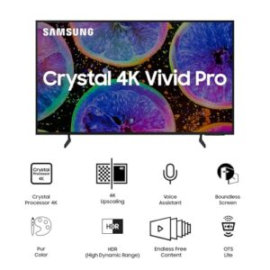 Samsung 138 cm (55 inches) D Series Brighter Crystal 4K Vivid Pro Ultra HD Smart LED TV UA55DUE77AKLXL (Black)