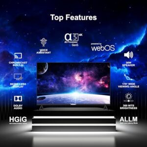 Foxsky 127 cm (50 inch) Frameless Series 4K UHD QLED WebOS/Google Smart TV FS50GATV (Black)