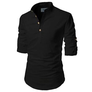 EDINWOLF Cotton Kurta for Men (Black) - XXL