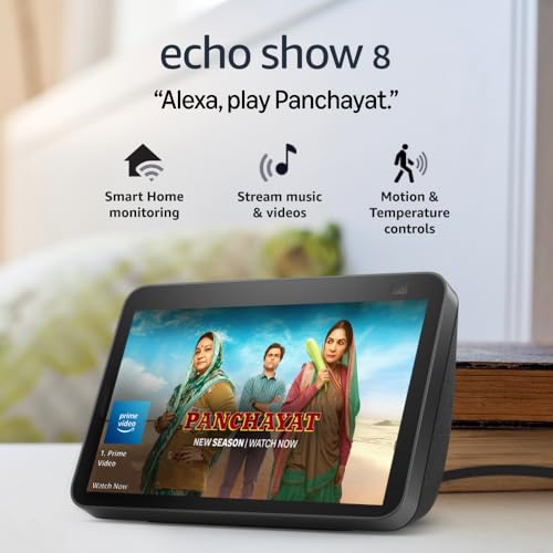 Amazon Echo Show 8 (2nd Gen) - Smart speaker with 8" HD screen, stereo sound & hands-free entertainment with Alexa (Black) - Image 7
