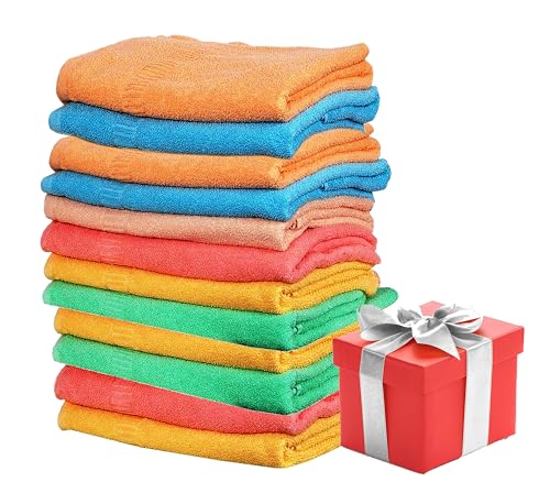 Space Fly Pure Cotton Hand Towel Set of 2 | 500 GSM Face Towel for Men | Special Diwali Gifts for Great Indian Festival Sale | Diwali Lights Color Small Towel