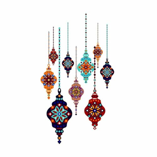 GADGETS WRAP Vinyl Diwali Wall Sticker| 90x58 cm| Multicolor