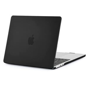 EooCoo Case Compatible for New MacBook Air 13.6 inch M4 A3240 M3 A3113 M2 A2681 with Touch ID,2025 2024 2022 Release,M2 M3 M4 Air 13'' Laptop Protective Plastic Hard Shell Cover,Matte Surface, Black