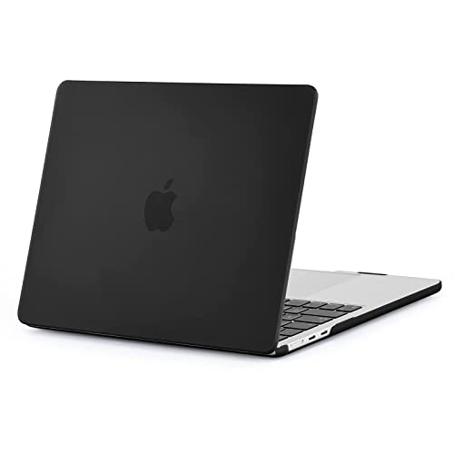 EooCoo Case Compatible for New MacBook Air 13.6 inch M4 A3240 M3 A3113 M2 A2681 with Touch ID,2025 2024 2022 Release,M2 M3 M4 Air 13'' Laptop Protective Plastic Hard Shell Cover,Matte Surface, Black