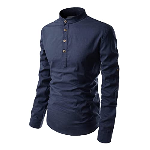 EDINWOLF Men's Cotton Kurta (Navy) - S - Image 3
