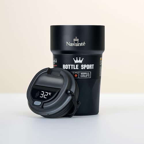 NAVANTE 600ml Coffee Tumbler Leak Proof – LED Temperature Display Travel Mug, Stainless Steel Insulated, 20oz Hot/Cold Thermos, Black – Diwali Deal - Image 8