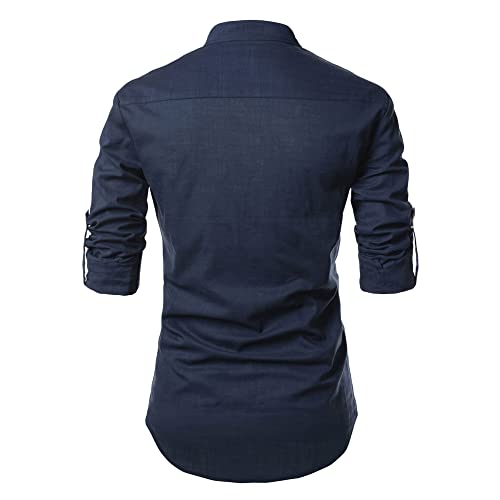 EDINWOLF Men's Cotton Kurta (Navy) - S - Image 2