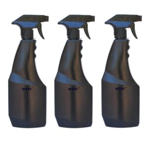 DITAT Spray Bottle for Multi use 1000 ML Empty Liquid Sprayer Bottle Unbreakable Plastic Spray for Home, Car, Travel & Cleaning Sanitizer/Ironing/Garden/Office/Hospital (Pack of 3) - Black