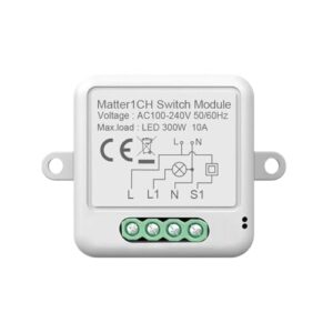 Matter Smart Switch Module 1CH 10 AMP Supports Apple Homekit/Amazon Alexa/Google Home/Samsung Smart Things