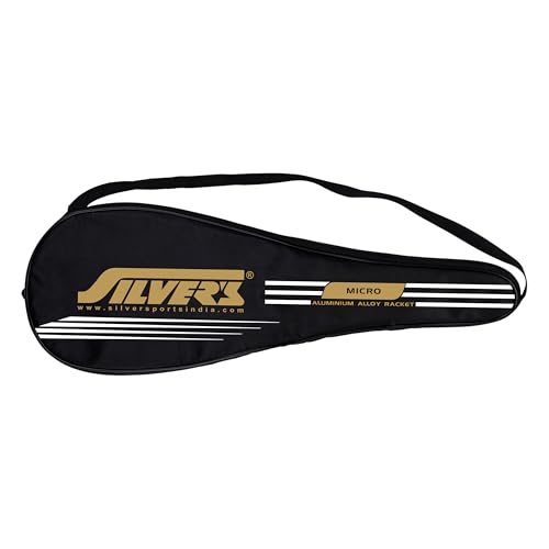 Silver's Aluminium Micro Badminton Kit (2 Racquets with Full Cover, 1 Box Shuttlecock Pack of 3) Black, Aluminium, Micro Combo 2 with Nylon Shuttle, Yellow/Black - Image 4