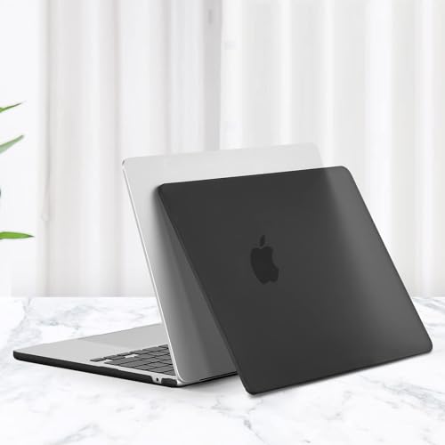 EooCoo Case Compatible for New MacBook Air 13.6 inch M4 A3240 M3 A3113 M2 A2681 with Touch ID,2025 2024 2022 Release,M2 M3 M4 Air 13'' Laptop Protective Plastic Hard Shell Cover,Matte Surface, Black - Image 7