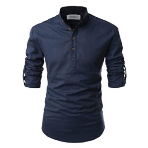 EDINWOLF Men's Cotton Kurta (Navy) - S