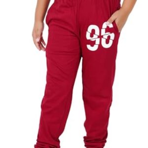 SEVNIX Pure Cotton Casual Regular Fit Printed Trackpant for Boys (Maroon, 15-16 Years)