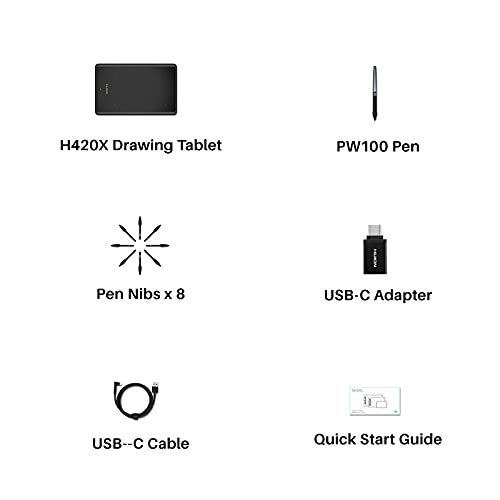 HUION H420X OSU Tablet Graphic Drawing with 8192 Levels Pressure Battery-Free Stylus, 4.17x2.6 inch/10.59 x6.60 cm Tablet Compatible with Window/Mac/Linux/Android for OSU Game, Online Teaching Black - Image 8