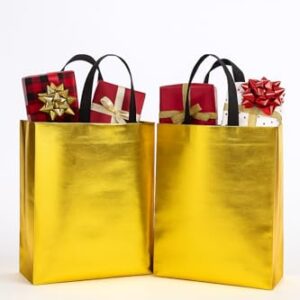 JOURNEY JOY TALL FABRIC GLOSSY MATTALIC GIFTING BAGS FOR WEDDING,SHAGUN,DIWALI,CEREMONY,MEHNDI (packof10) size-(LARGE TO XL)