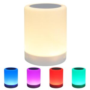 Touch LED Night Lamp Bluetooth Speaker with 7 Color Changing Lights, Portable Wireless Music Speaker, Rechargeable Bedside Table Lamp for Bedroom, Home Décor, Camping, Gift
