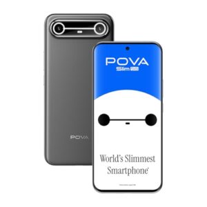 Pova Slim 5G (Cool Black, 8+128GB) | World's Slimmest and Lightest* 5G with 5160mAh Battery | World's 1st Dynamic Mood Light | 144Hz 1.5K 3D Curve AMOLED | Military Grade MIL 810H Protection | IP64