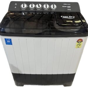 Voltas Beko, A Tata Product 10 Kg 5 Star Semi-Automatic Top Load Washing Machine (WTT100UPA/GRSSWH5PTDA, Grey, Special pulsator and Double waterfall Technology)