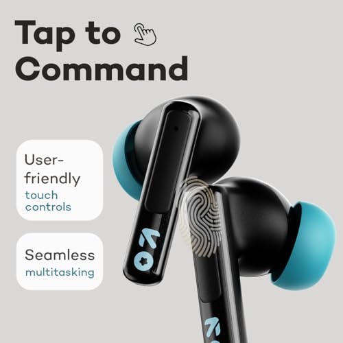 GOBOULT W60 True Wireless in Ear Earbuds 60H Playtime, ZEN Quad Mic ENC, 50ms Xtreme Low Latency, Made in India, Type-C Fast Charging, 13mm Driver, IPX5 Combat Gaming mode,TWS Ear Buds Wireless(Black) - Image 6