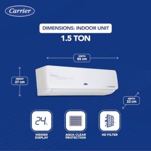 Carrier 1.5 Ton 3 Star AI Flexicool Inverter Split AC (Copper, Convertible 6-in-1 Cooling,High Density Filter, Auto Cleanser, 2024 Model,ESTER NEO Exi+, CAI18ER3R34F0,White)
