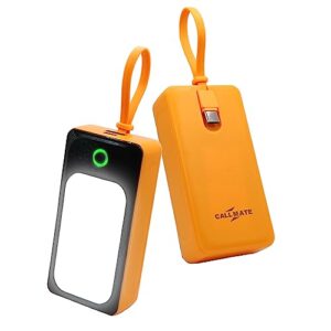 Callmate 10000mAh Power Bank with LED Lamp, 12W Fast Charging| Digital Display | 2 Output Ports and 1 Input | for All Smartphones & Other Devices (12 W, Fast Charging) (Lithium Ion) (Orange)