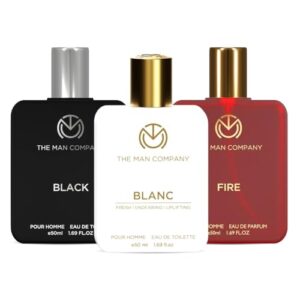 The Man Company Eau de Toilette Trio, 50ml each - Fire, Blanc, Black | EDP & EDT Perfume for Men | Premium Luxury Long-Lasting Perfume Spray | Diwali perfume gift set | karva chauth perfume gift set | fresh scent for daily office wear | Gift for Him