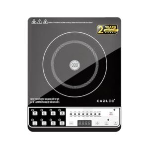 Cadlec CookEase 2000W Induction Cooktop | Feather Touch Control | 7 Preset Menus | Auto Cut-Off | High Power Induction Stove | BIS Approved | Black | 2-Year Warranty