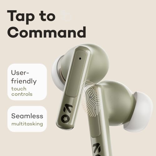 GOBOULT W60 True Wireless in Ear Earbuds 60H Playtime, ZEN Quad Mic ENC, 50ms Xtreme Low Latency, Made in India, Type-C Fast Charging, 13mm Driver, IPX5 Combat Gaming mode,TWS Ear Buds Wireless(Green) - Image 8