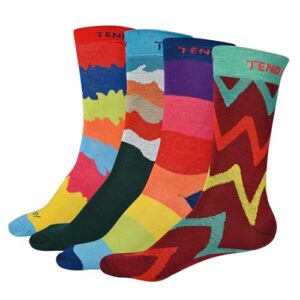 TENDSY Colorful Cotton Crew Socks for Men & Women – Designer, Funky, Fashionable, Comfortable, Diwali Gift Pack (Multi-Colored, Soft, Breathable)
