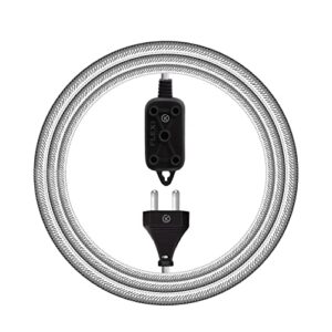 klick Gadgets 2 Pin & 3 Pin | Male Female | Expandable Electric Wire Extension | Power Cord 2.5Mt | Perfect Multipurpose | Home Decor | Office | Festival Decoration | Pack of 1 | Silver Colour