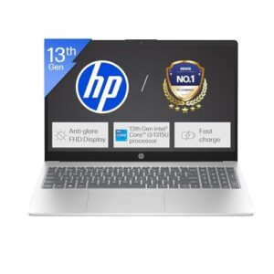 HP 15, Intel Core i3-1315U-13th Gen Laptop (8GB DDR4 Ram,512GB SSD) Anti-Glare, Micro-Edge,15.6'' FHD, Win11,M365 Basic(1yr),Office Home24, Silver,1.59kg, FHD 15-FD0569TU/FD0129TU