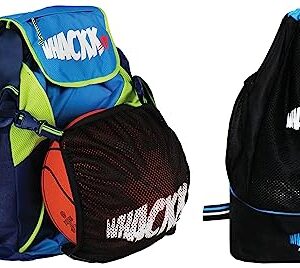 WHACKK Storm Soccer Blue/Basketball/Volleyball Kit Bag (9018), Standard Goal Black Blue Football Bag (9108), One Size
