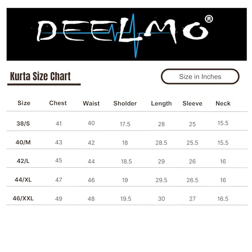 DEELMO Men's Cotton Blend Mandarin Collar Self One Design Full Sleeve Casual Short Kurta (4XL, Rama) - Image 6