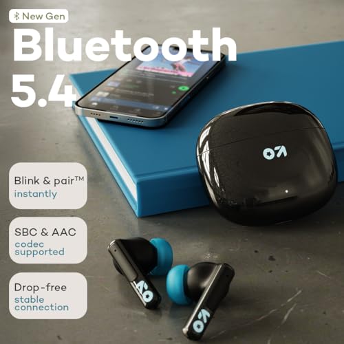 GOBOULT W60 True Wireless in Ear Earbuds 60H Playtime, ZEN Quad Mic ENC, 50ms Xtreme Low Latency, Made in India, Type-C Fast Charging, 13mm Driver, IPX5 Combat Gaming mode,TWS Ear Buds Wireless(Black) - Image 8