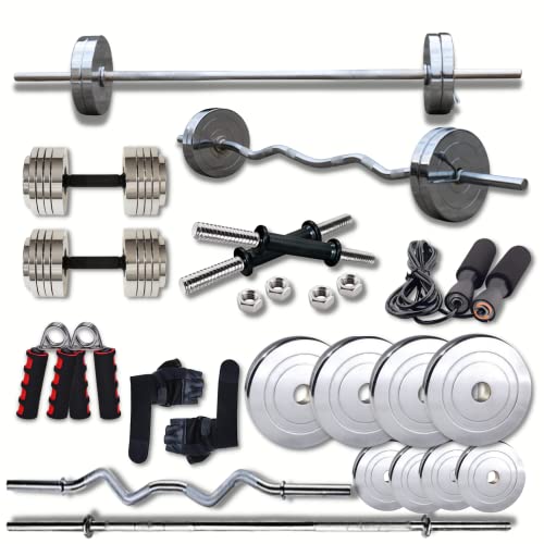 HASHTAG FITNESS Alloy Steel Adjustable Dumbles Set for Home Steel Weights Gym Equipment - 10kg to 100kg (80kg)