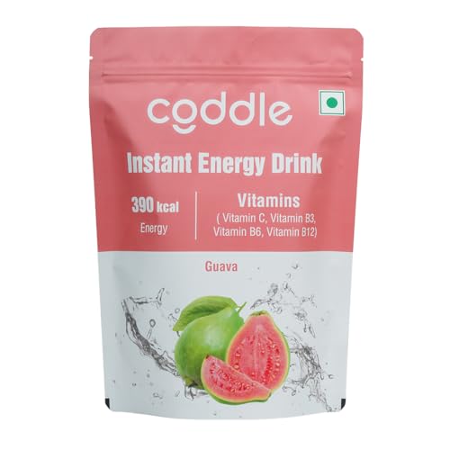 Coddle Guava Instant Energy Drink Powder (900g Refill, Pack of 1) | Tasty Guava Flavoured Energy Drink Mix | With Vitamins C, B3, B6 & B12 for Immunity & Hydration | Instant Energy for Kids & Adults | Great Indian Festival 2025 Diwali Offer