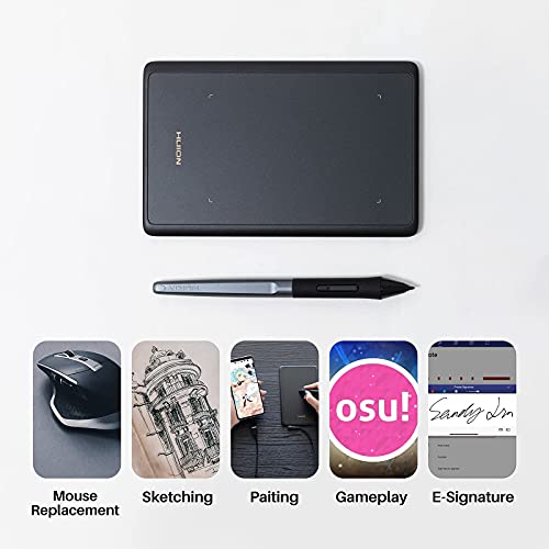 HUION H420X OSU Tablet Graphic Drawing with 8192 Levels Pressure Battery-Free Stylus, 4.17x2.6 inch/10.59 x6.60 cm Tablet Compatible with Window/Mac/Linux/Android for OSU Game, Online Teaching Black - Image 6