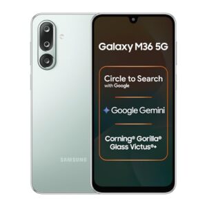 Samsung Galaxy M36 5G (Serene Green, 8 GB RAM, 128 GB Storage)| Circle to Search| Google Gemini| Corning Gorilla Glass Victus+| 7.7mm Slim| AI Enhanced 50 MP OIS Triple Camera| Unmatched Nightography
