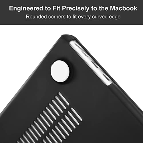 EooCoo Case Compatible for New MacBook Air 13.6 inch M4 A3240 M3 A3113 M2 A2681 with Touch ID,2025 2024 2022 Release,M2 M3 M4 Air 13'' Laptop Protective Plastic Hard Shell Cover,Matte Surface, Black - Image 6