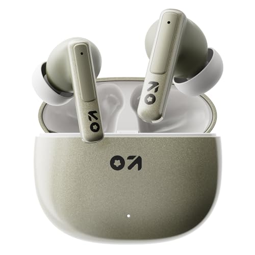 GOBOULT W60 True Wireless in Ear Earbuds 60H Playtime, ZEN Quad Mic ENC, 50ms Xtreme Low Latency, Made in India, Type-C Fast Charging, 13mm Driver, IPX5 Combat Gaming mode,TWS Ear Buds Wireless(Green)