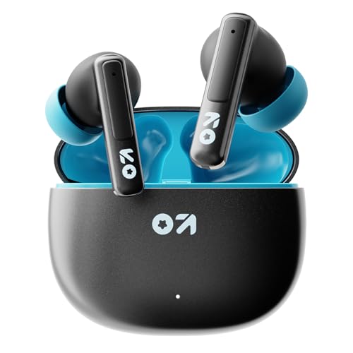 GOBOULT W60 True Wireless in Ear Earbuds 60H Playtime, ZEN Quad Mic ENC, 50ms Xtreme Low Latency, Made in India, Type-C Fast Charging, 13mm Driver, IPX5 Combat Gaming mode,TWS Ear Buds Wireless(Black)