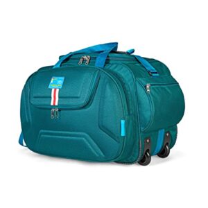 M MEDLER Derben Nylon 55 Litres Waterproof Strolley Duffle Bag- 2 Wheels - Luggage Bag (Turquoise), Inline_Skate_Wheel