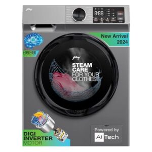 Godrej 8 Kg 5 Star, With AI Tech, Digi Inverter Fully-Automatic Front Load Washing Machine (2024 Model, WFEON CEL 8014 IEBT SLSR, Silver Stream, With Steam Wash)