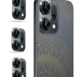 Nazomi Tech For OPPO Reno14 Diwali Edition Back Camera Lens Screen Protector 3D Anti Shock/Anti-Scratch/Clear/Camera Tempered Glass (Pack of 3)