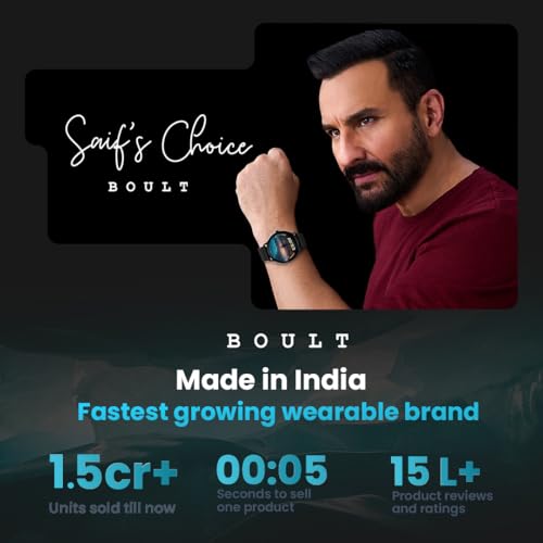 Boult GOBOULT Newly Launched Dire Smartwatch 1.38'' 2.5D Curved HD Display, BT Calling, 500 Nits Brightness, IP67, 250+ Watchfaces, 120+ Sports Modes, AI Voice Assistant, SpO2 Monitoring (Pure Black) - Image 11