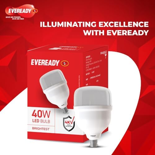 Eveready 40W LED Hammer Bulb | High CRI & High Efficiency | Energy Efficient | Mercury-Free | 4KV Surge Protection | 100 Lumens Per Watt | Cool Day Light (6500K) (pack of 10) - Image 3