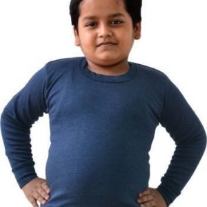 Alfa Junior Kids Thermal Top (65 cm, Navy Blue) | Winter Inner wear Top