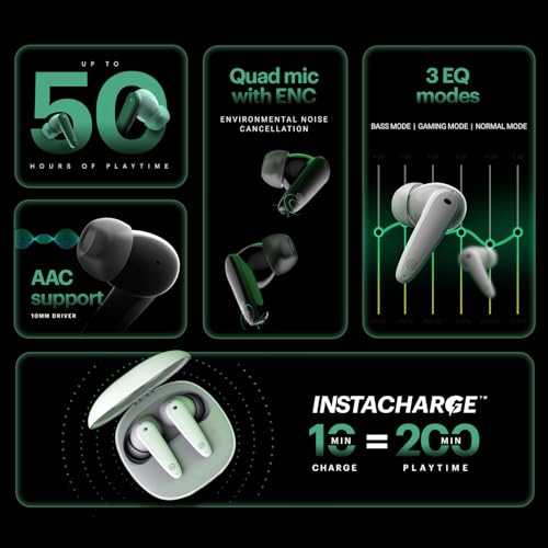 Noise Buds VS404 in Ear Truly Wireless Earbuds with 50H of Playtime,3 EQ Modes, Quad Mic with ENC, Instacharge(10 Min=200 Min),10mm Driver, BT v5.3 (Snow White) - Image 2