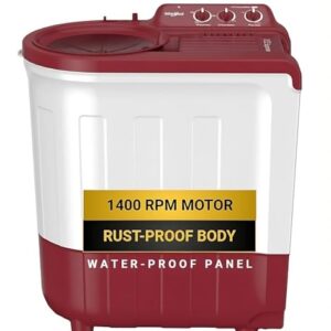 Whirlpool 6.5 kg 5 Star Supreme Semi-Automatic Top Loading Washing Machine (ACE 6.5 SUPREME PLUS (CORAL RED), 1400 RPM Motor (5YR))