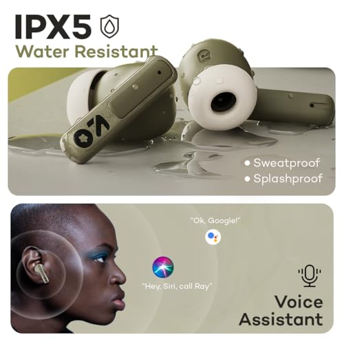 GOBOULT W60 True Wireless in Ear Earbuds 60H Playtime, ZEN Quad Mic ENC, 50ms Xtreme Low Latency, Made in India, Type-C Fast Charging, 13mm Driver, IPX5 Combat Gaming mode,TWS Ear Buds Wireless(Green) - Image 9